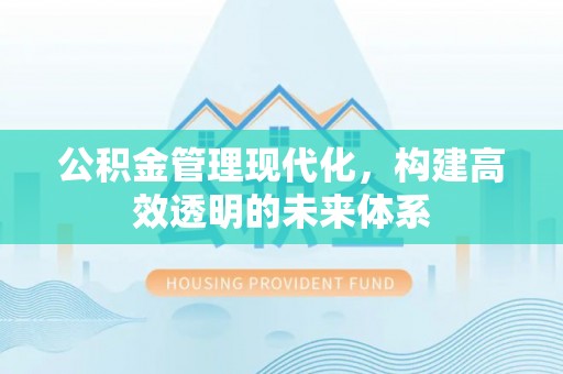泾阳公积金管理现代化，构建高效透明的未来体系